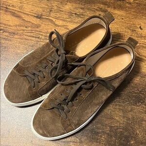 Henderson Baracco for Harry Rosen Perforated Chocolate Brown Suede Sneakers